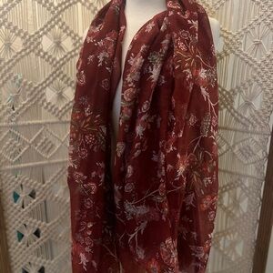 Chic Floral Maroon Scarf